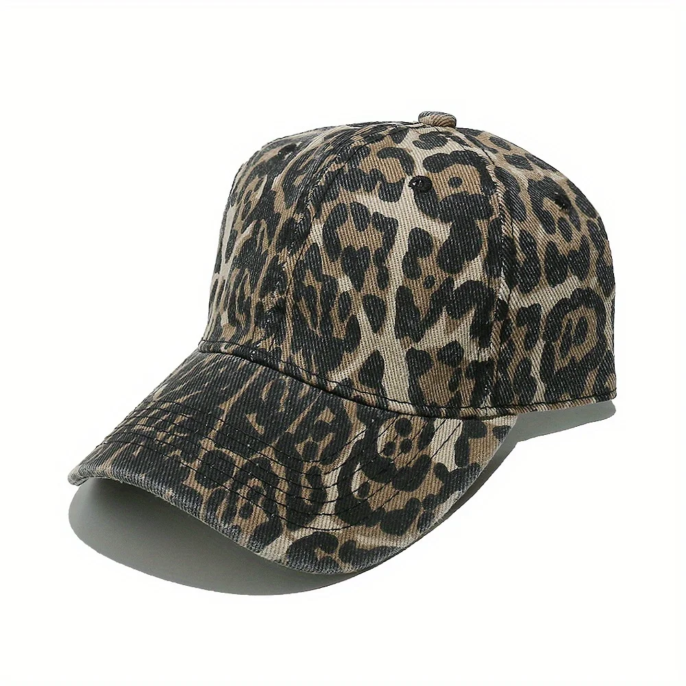 New Spring/Summer Women's Baseball Cap, Fashionable and Versatile Sun Hat with Leopard Print