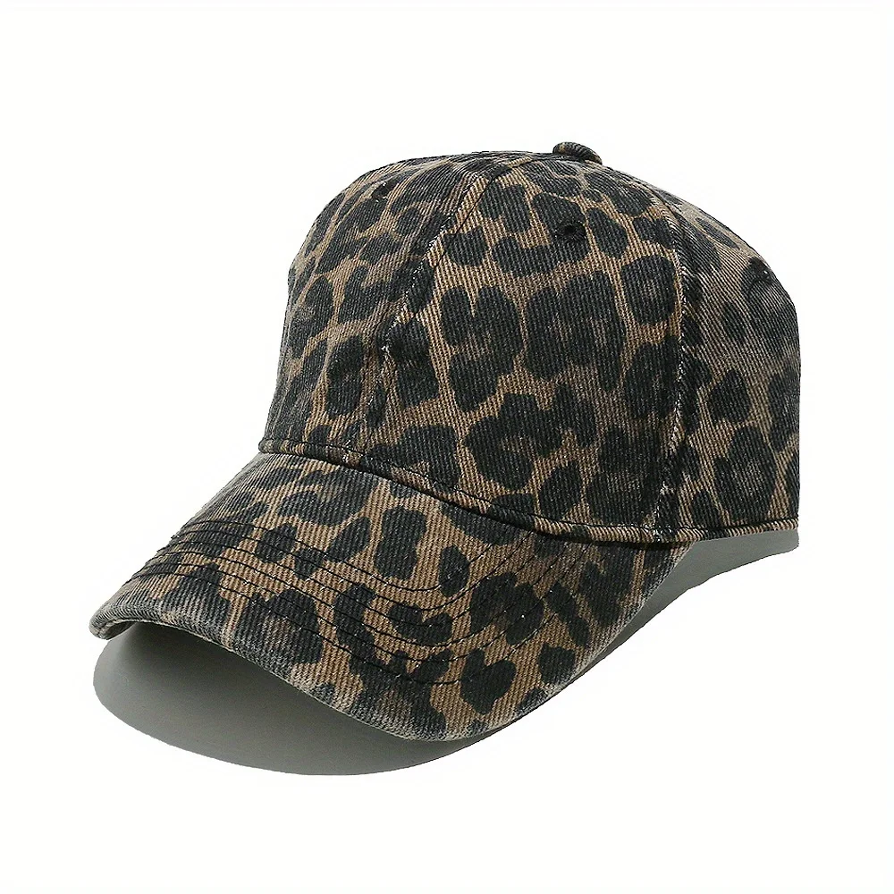 New Spring/Summer Women's Baseball Cap, Fashionable and Versatile Sun Hat with Leopard Print