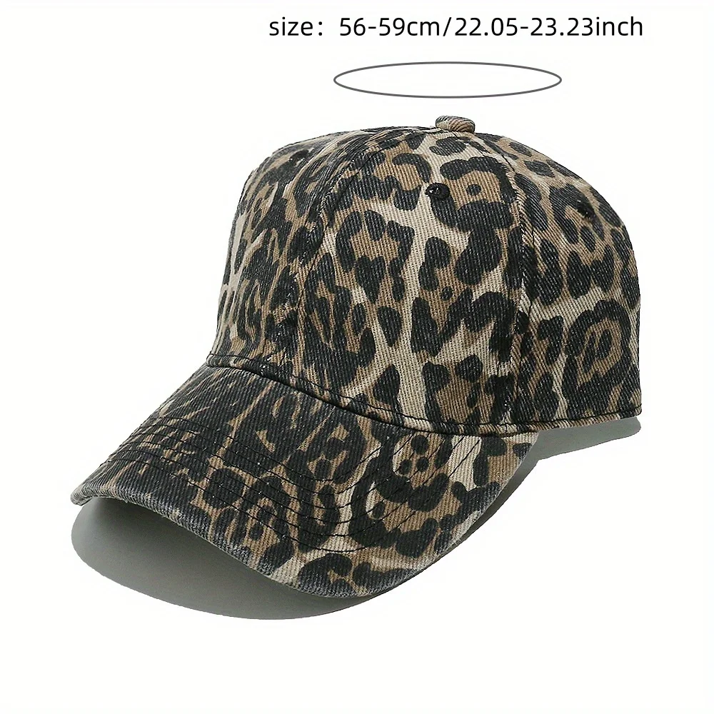 New Spring/Summer Women's Baseball Cap, Fashionable and Versatile Sun Hat with Leopard Print