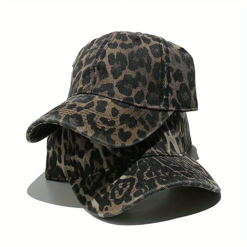 New Spring/Summer Women's Baseball Cap, Fashionable and Versatile Sun Hat with Leopard Print