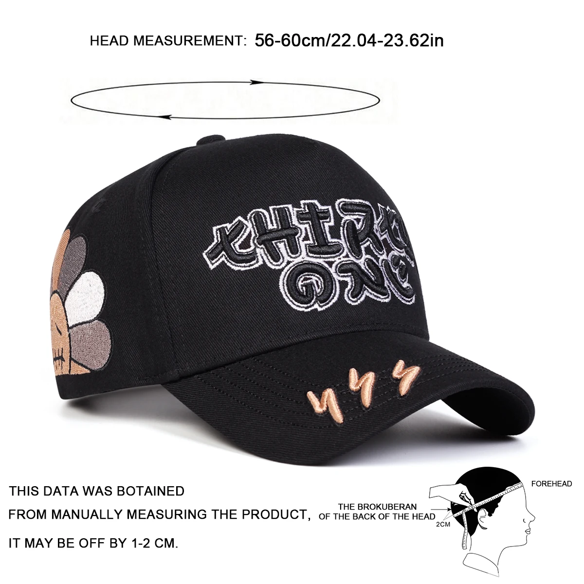 Unisex Lightning Embroidery Baseball Caps Spring and Autumn Outdoor Adjustable Casual Hats Sunscreen Hat Sports Cap