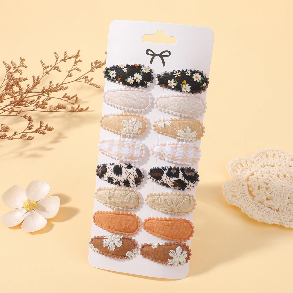 RAINBOW BOWS 16Pcs Sweet Mini Hair BB Hairclips Set Lovely Childrens Hairbangs Barrette Fresh Printing Hairgripes Gift Set