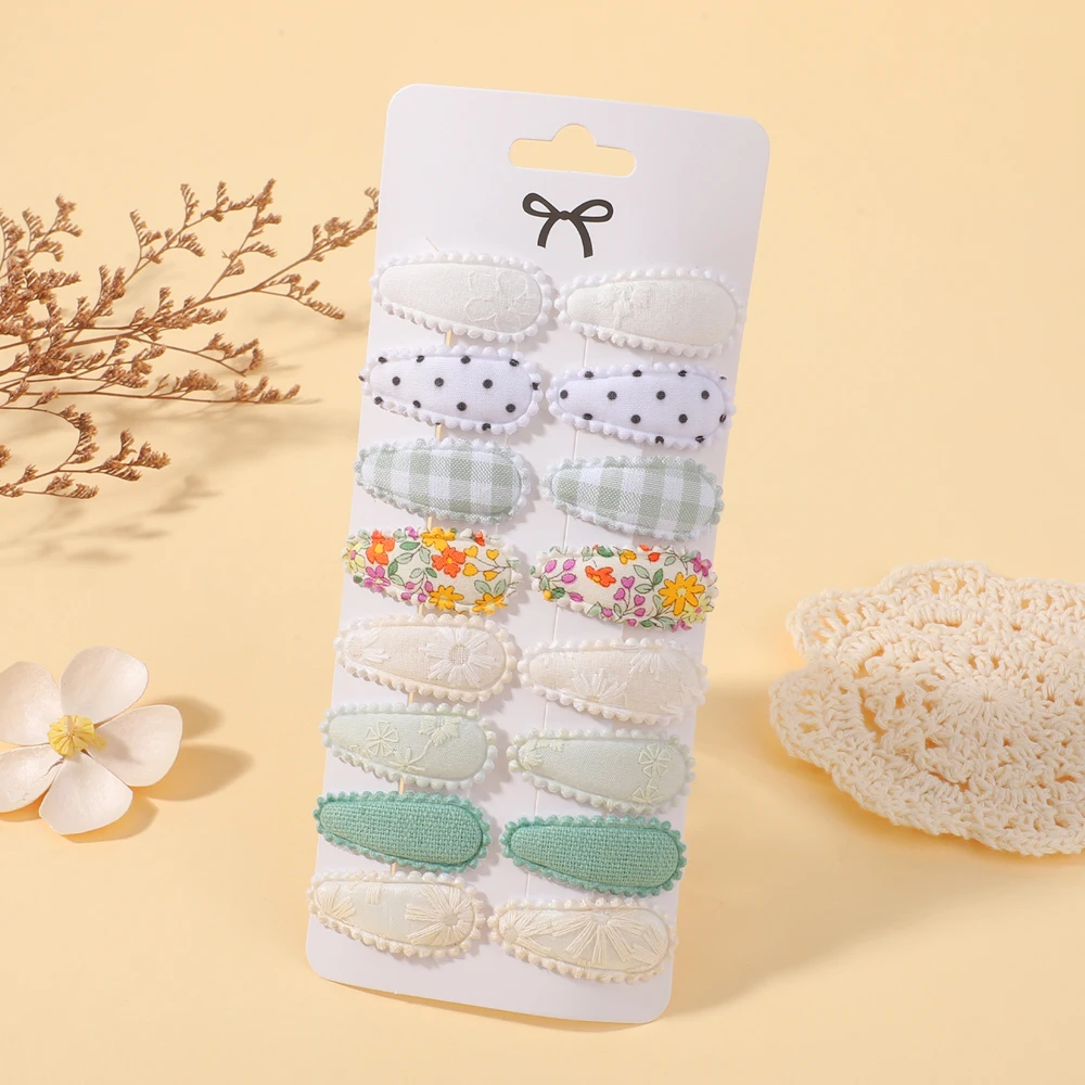 RAINBOW BOWS 16Pcs Sweet Mini Hair BB Hairclips Set Lovely Childrens Hairbangs Barrette Fresh Printing Hairgripes Gift Set