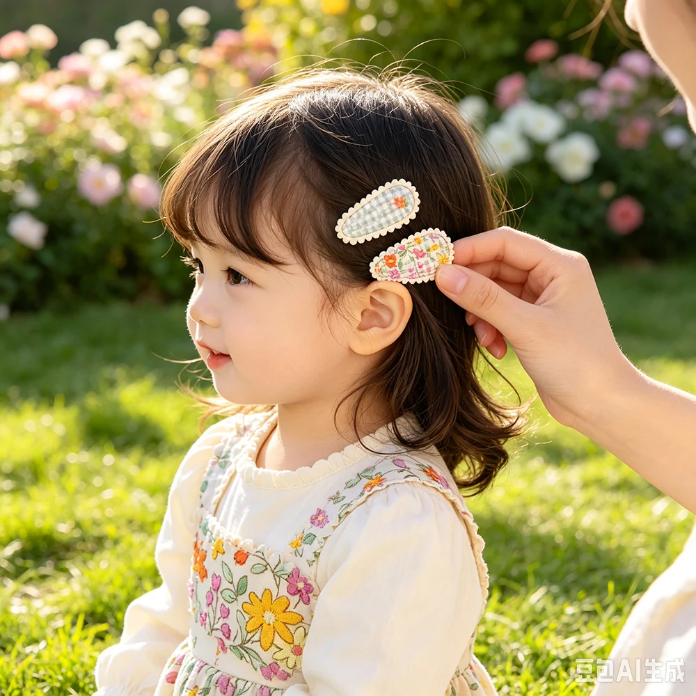 RAINBOW BOWS 16Pcs Sweet Mini Hair BB Hairclips Set Lovely Childrens Hairbangs Barrette Fresh Printing Hairgripes Gift Set