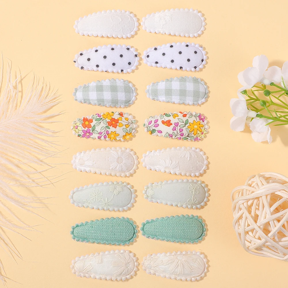 RAINBOW BOWS 16Pcs Sweet Mini Hair BB Hairclips Set Lovely Childrens Hairbangs Barrette Fresh Printing Hairgripes Gift Set