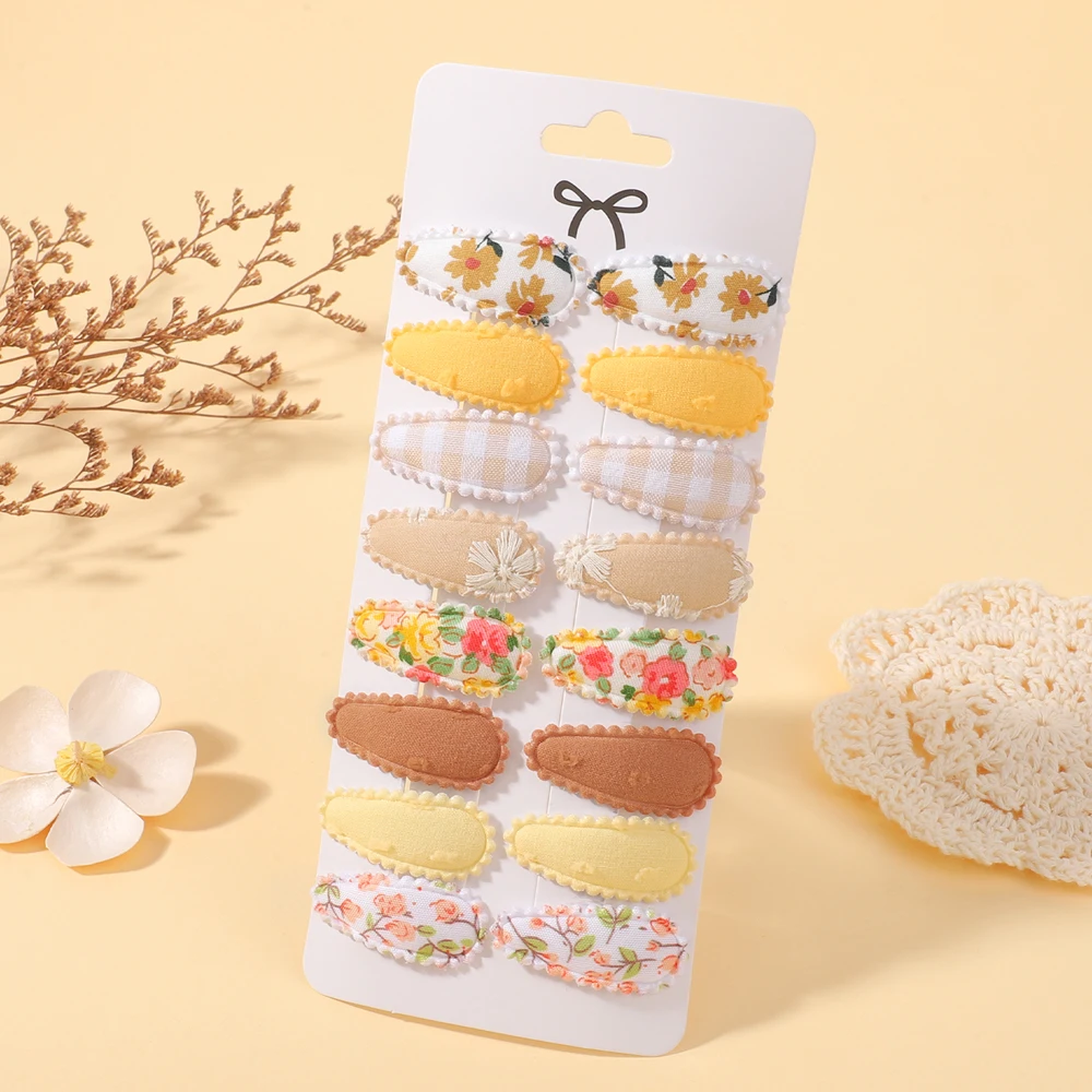RAINBOW BOWS 16Pcs Sweet Mini Hair BB Hairclips Set Lovely Childrens Hairbangs Barrette Fresh Printing Hairgripes Gift Set