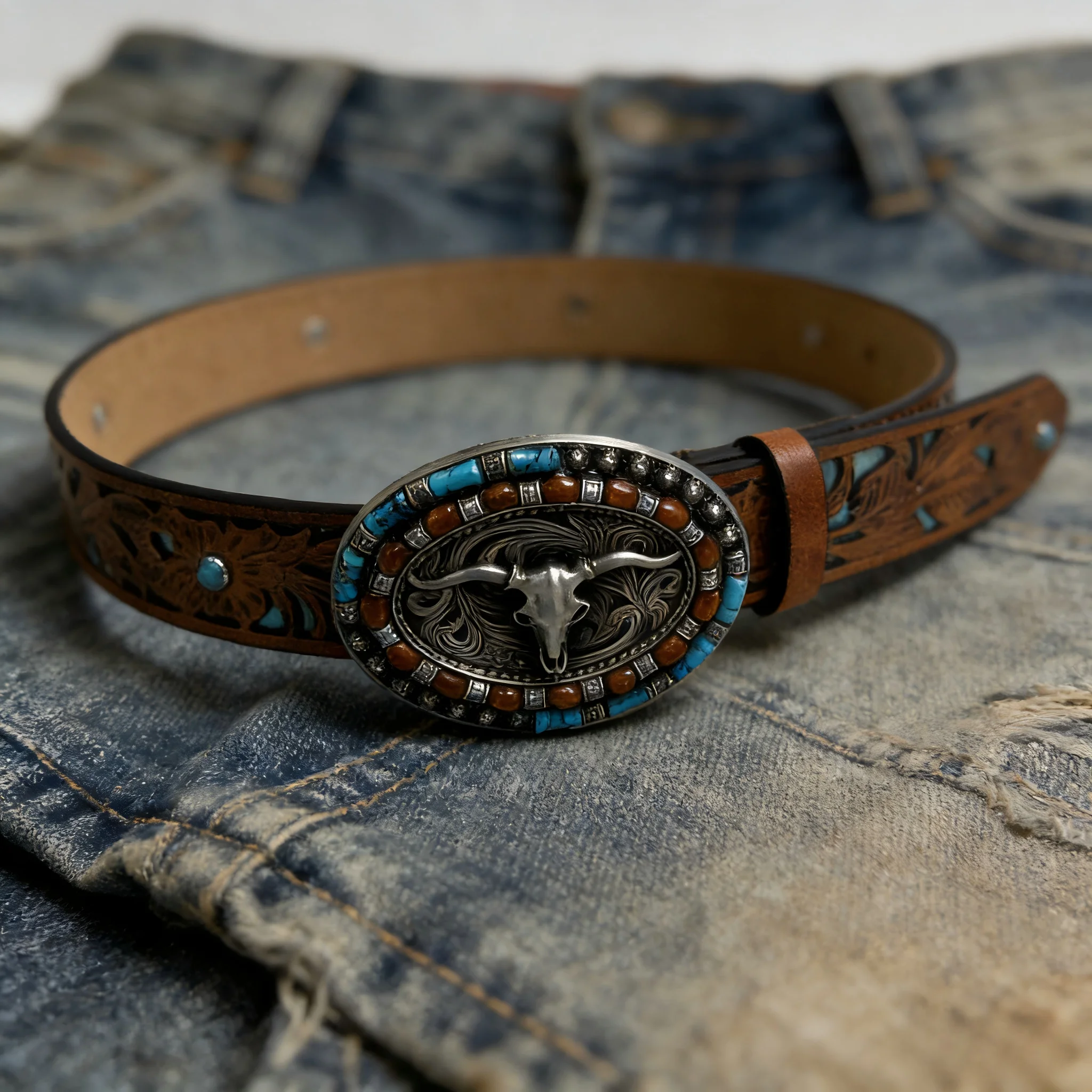1 Piece of Unisex Belt, Western Cowboy Style, Vintage Fashion, Easy to Match with Jeans, Trendy, Suitable for Daily Use