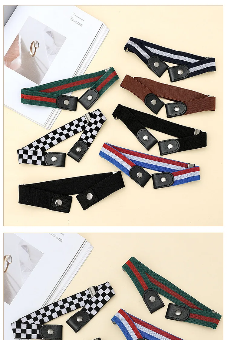 Newest Traceless Invisible Elastic Belt Women's Belts Jeans Pants Men's Elastic Belt Buckle-Free Adjustable Waist Belt No Buckle
