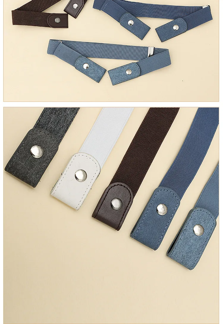 Newest Traceless Invisible Elastic Belt Women's Belts Jeans Pants Men's Elastic Belt Buckle-Free Adjustable Waist Belt No Buckle