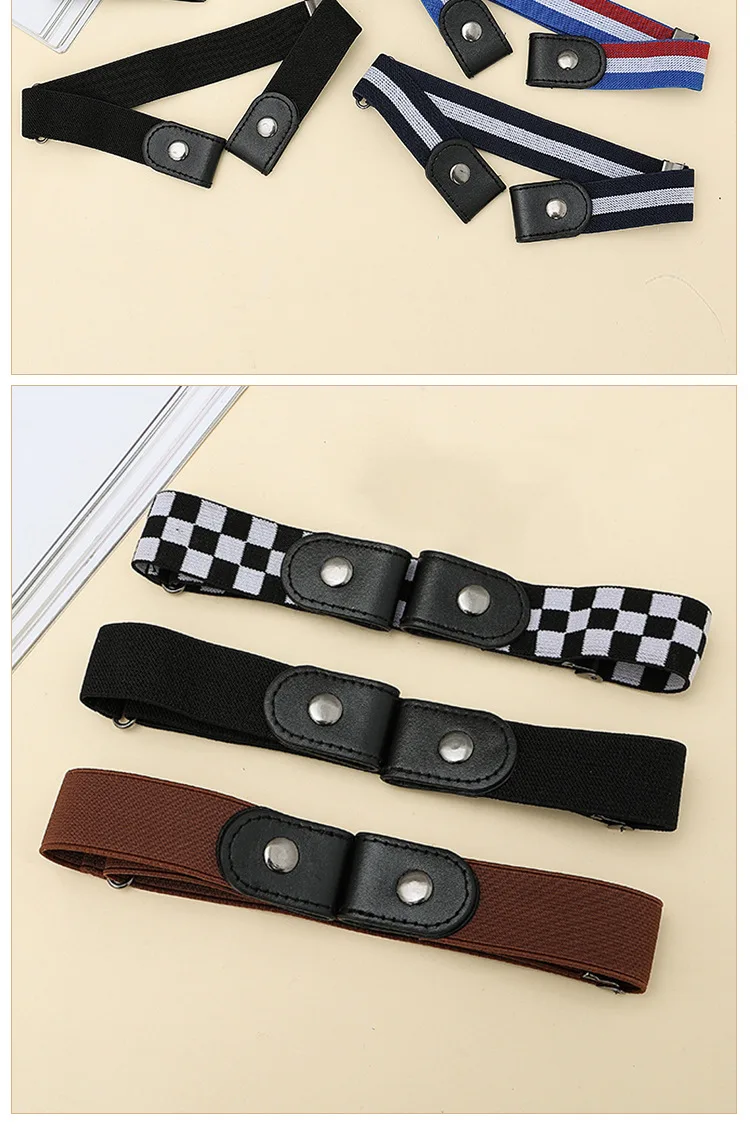 Newest Traceless Invisible Elastic Belt Women's Belts Jeans Pants Men's Elastic Belt Buckle-Free Adjustable Waist Belt No Buckle
