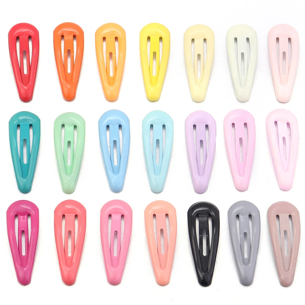 30pcs/lot 30mm Metal Enamel Colorful BB Hair Clips Cute Mini Hair Pins Snap Barrettes For Girls Y2K Hair Clips Hair Accessories