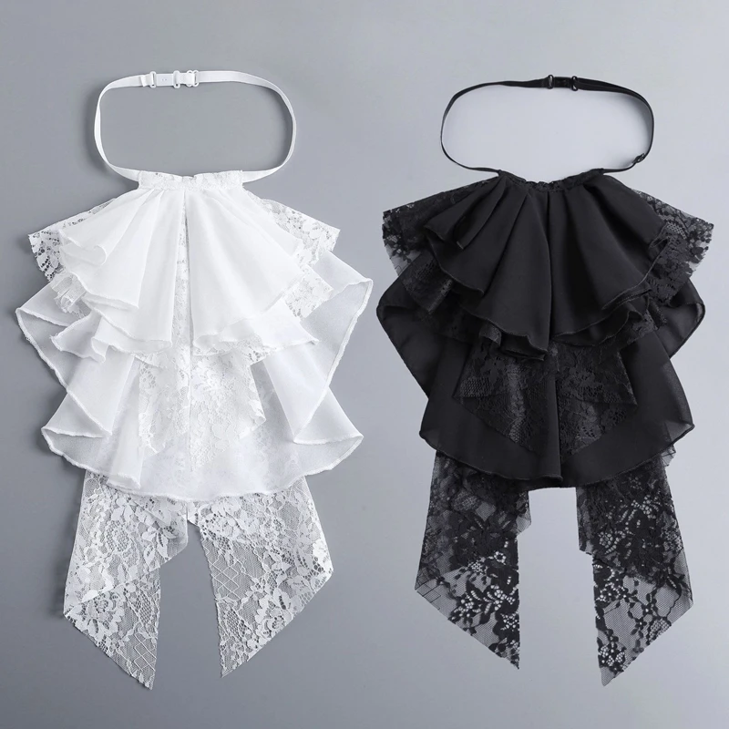Multi Layered Lace Ruffled Fake Collar Detachable Decorative Collar Shirt Dress Party Neck Accessories