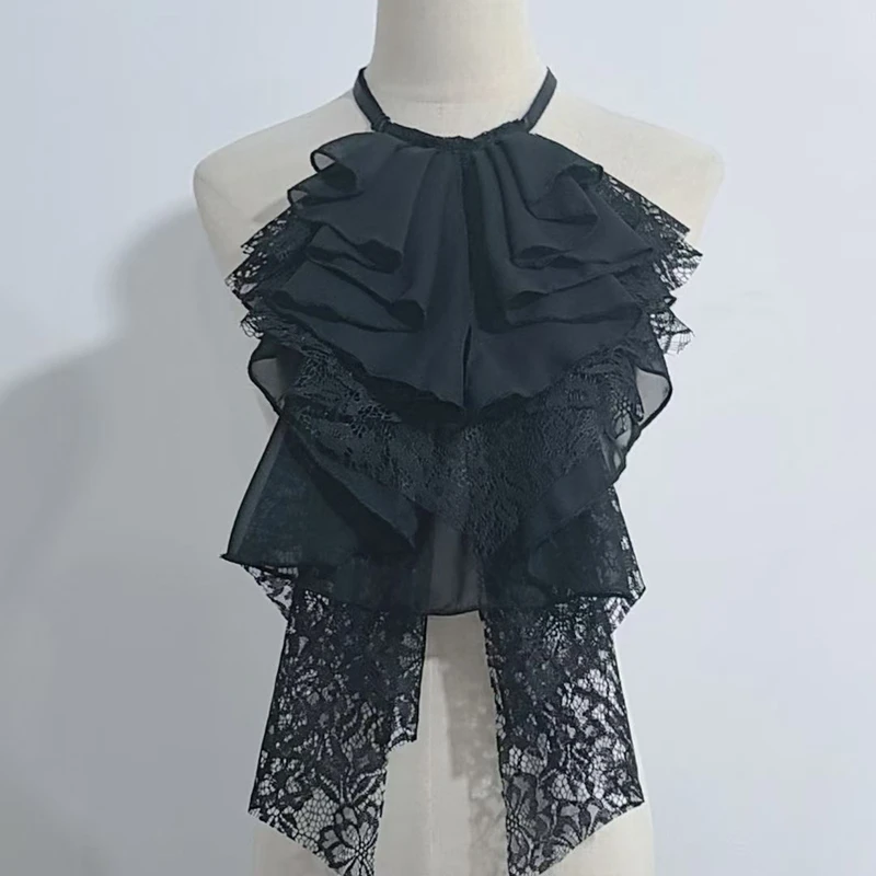 Multi Layered Lace Ruffled Fake Collar Detachable Decorative Collar Shirt Dress Party Neck Accessories