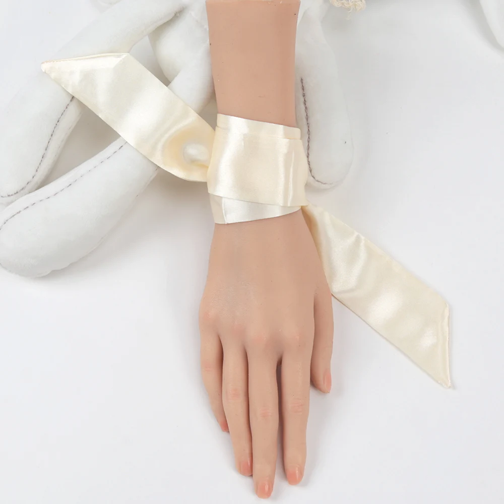Women Lady Belt Bag Hair Accessories Narrow Short Scarf 100cm Solid Color Silk Rubber Black Bag Ribbon Headbands Choker Streamer