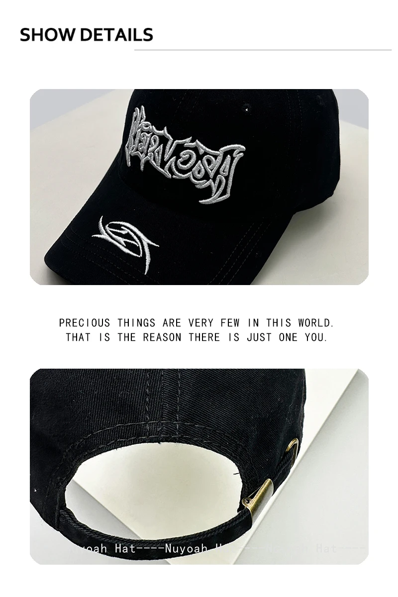 New Men Women Dark Style Embroidered Letters Baseball Hats Sunshade Personal Versatile Street Peaked Caps Retro Fashion Hip-hop