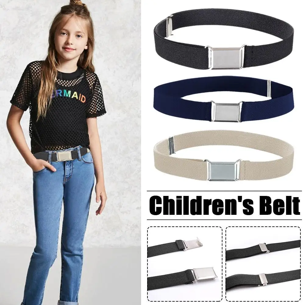 Kids Adjustable Elastic Waist Belt For Boys Girls Stretchable Children's Solid Color Belt Universal Comfort Waistband 2026