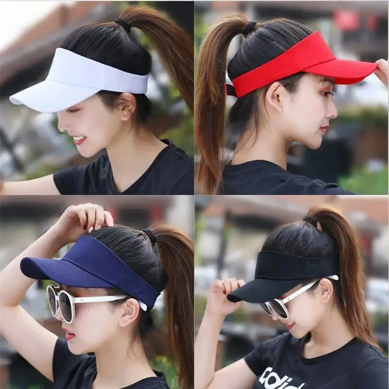 Men Women Adjustable Tennis Caps,Summer Sun Hat Unisex,Sport Headband Classic Sports Visor Hat Running Caps Tennis Beach Hat
