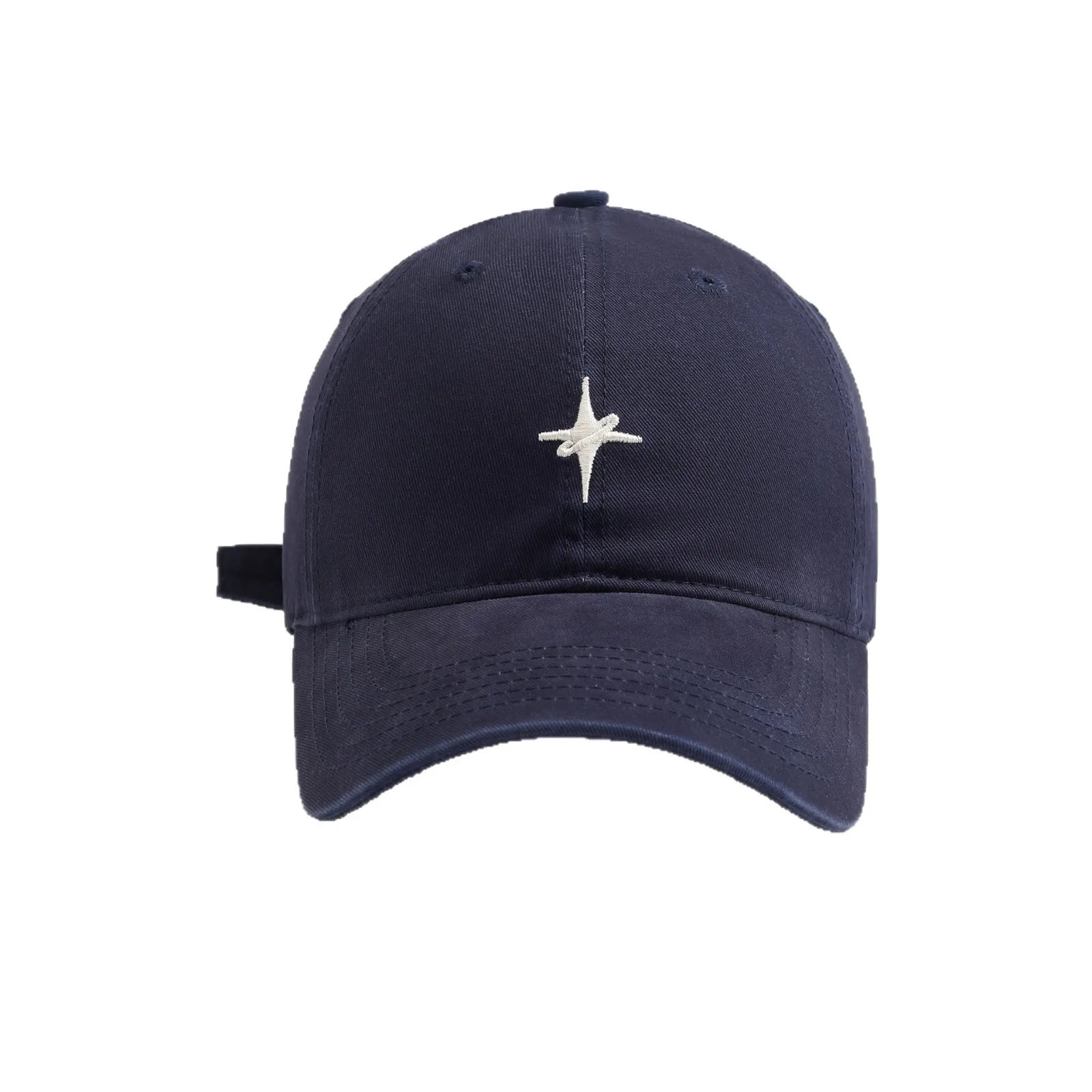 New Solid Color Four-Point Star Embroidery Simple Versatile Sunshade Baseball Cap Soft Top Couple Duckbill Hat