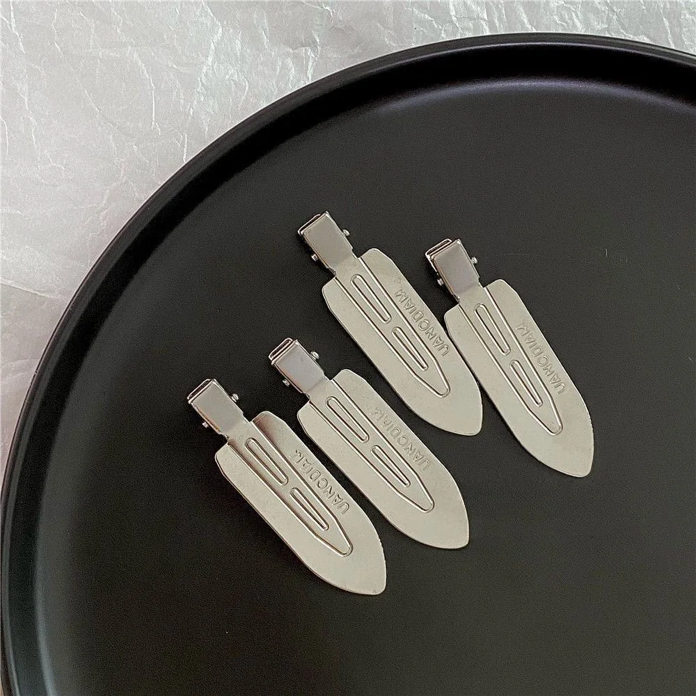 2/4/6/8Pcs Silver Metal No Bend Hair Clips Kids Girls Women Styling Barrettes Makeup Hairpins Salon Daily Hair Accessories