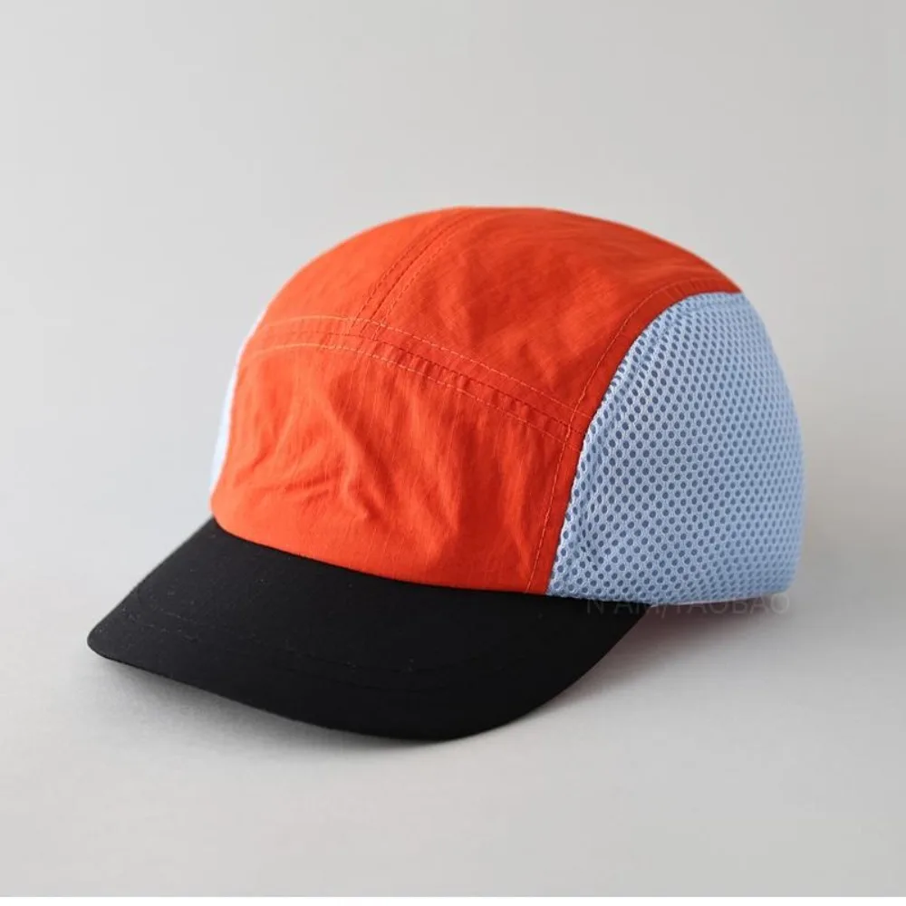 New 5 Panel Quick Dry Mesh Baseball Cap Color Block Splicing Breathable Unisex Casual Versatile Peaked Hat for Outdoor Daily