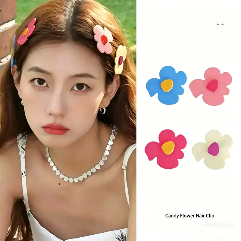 4pcs/set Cute Irregular Flowers Hair Clip For Women Girls Sweet Hair Ornament Hairpin Barrette Hairgrip Fashion Hair Accessories