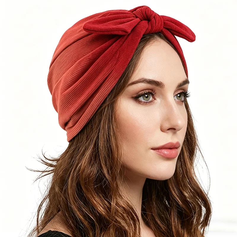 New Head Scarf for Muslim Women bow Print Turban Bonnet Hijab Caps Inner Hijabs Femme Musulman Arab Wrap Turbantes