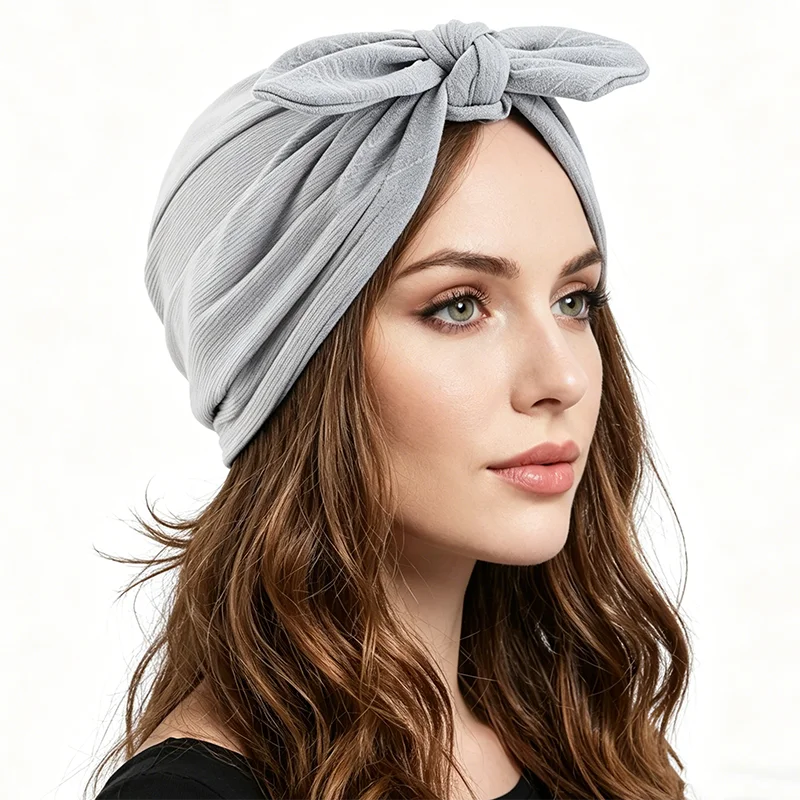 New Head Scarf for Muslim Women bow Print Turban Bonnet Hijab Caps Inner Hijabs Femme Musulman Arab Wrap Turbantes