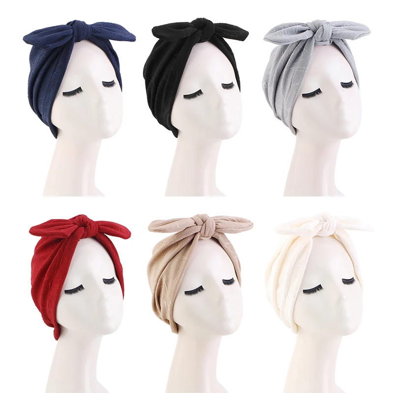 New Head Scarf for Muslim Women bow Print Turban Bonnet Hijab Caps Inner Hijabs Femme Musulman Arab Wrap Turbantes