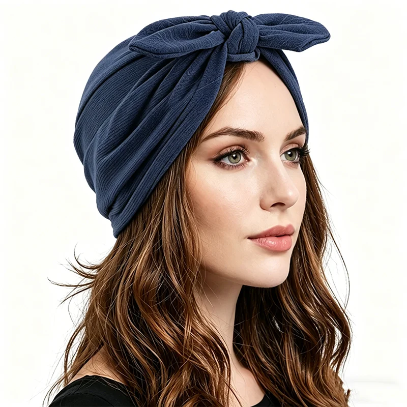 New Head Scarf for Muslim Women bow Print Turban Bonnet Hijab Caps Inner Hijabs Femme Musulman Arab Wrap Turbantes