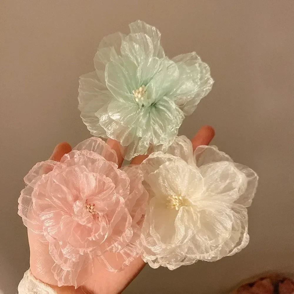 Fashion Hair Stick Holiday style Pink Flowers Hair Clip Side Clip Hair Accessories Hairpin For Women Summer Beach Hairwear