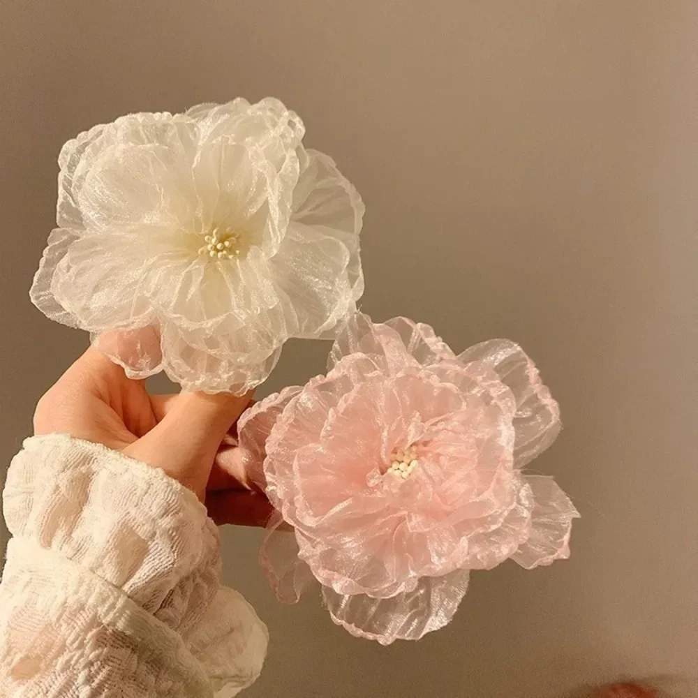 Fashion Hair Stick Holiday style Pink Flowers Hair Clip Side Clip Hair Accessories Hairpin For Women Summer Beach Hairwear