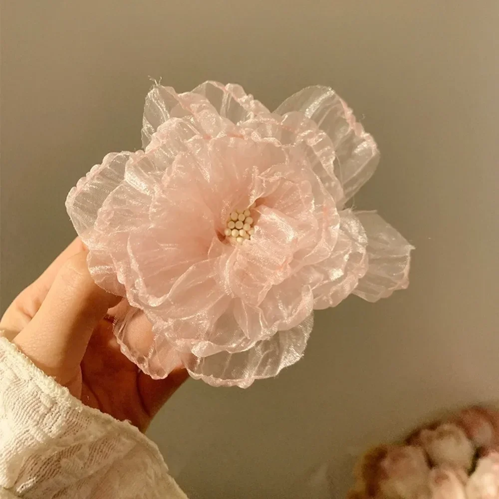 Fashion Hair Stick Holiday style Pink Flowers Hair Clip Side Clip Hair Accessories Hairpin For Women Summer Beach Hairwear