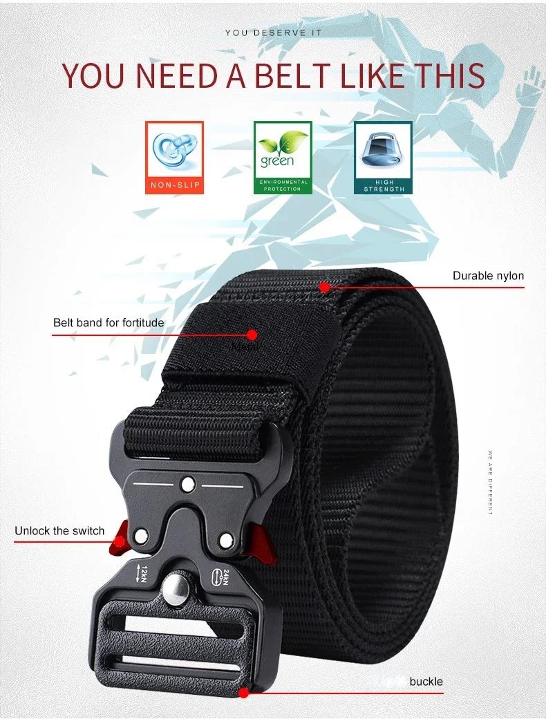 PAUL HUEMAN Tactical Belt Unisex Accessories Belt for Men and Women