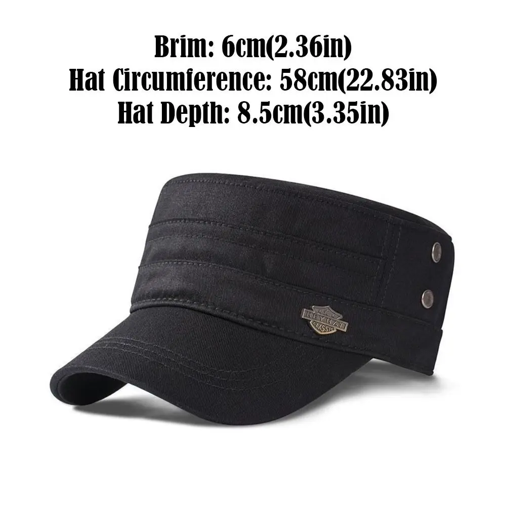 Casual Cotton Flat Top Cap Adjustable Sunshade Men's Peaked Hat Golf Caps Four Seasons