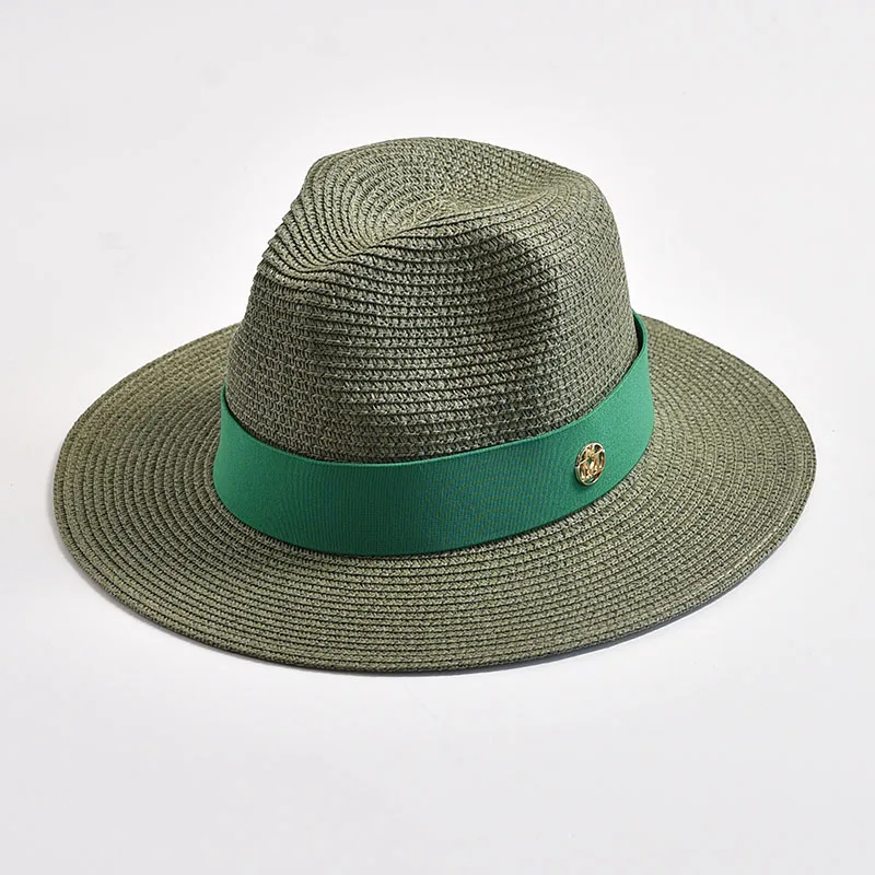 Summer Straw Hats for Women Men Panama Travel Beach Sun Hat Ribbon Decoration Elegant Luxury Jazz Hat