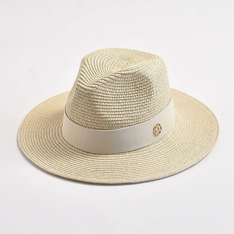 Summer Straw Hats for Women Men Panama Travel Beach Sun Hat Ribbon Decoration Elegant Luxury Jazz Hat