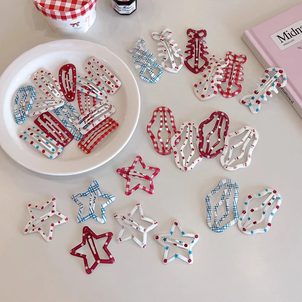 6pcs Candy Cream Color Children's Water Drop Square Hair Clips Baby Bangs Clips Hairpins Girls' Hair Accessories Clips