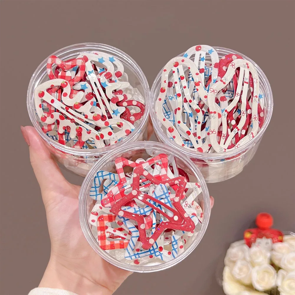 6pcs Candy Cream Color Children's Water Drop Square Hair Clips Baby Bangs Clips Hairpins Girls' Hair Accessories Clips