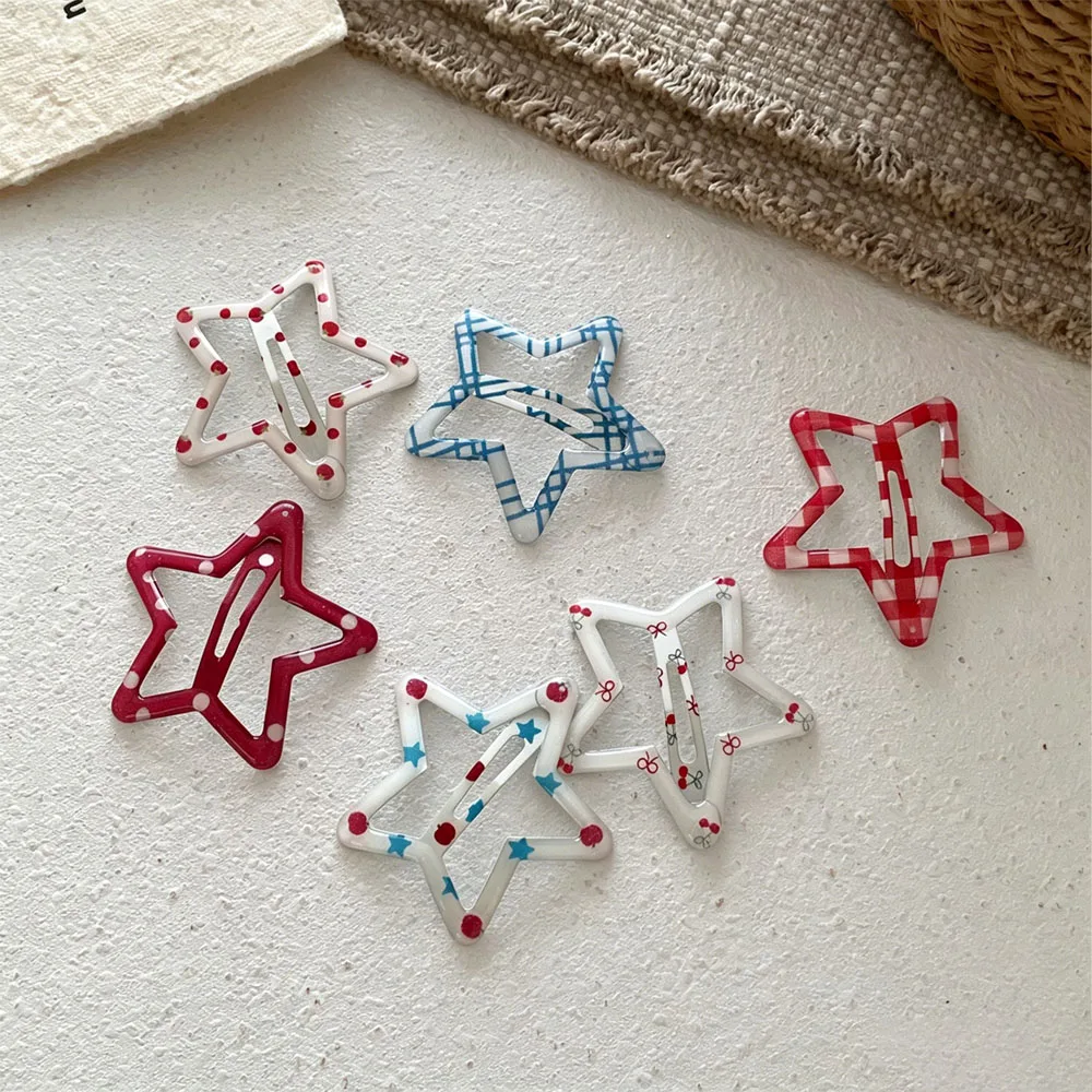 6pcs Candy Cream Color Children's Water Drop Square Hair Clips Baby Bangs Clips Hairpins Girls' Hair Accessories Clips