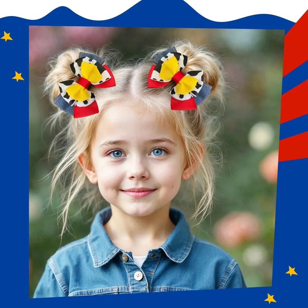 1/2pcs Girl Hair Clip Cute Fabric Bow Hair Clip Ponytail Hairstyle Decoration Sweet Children's Hair Accessory Side Clip