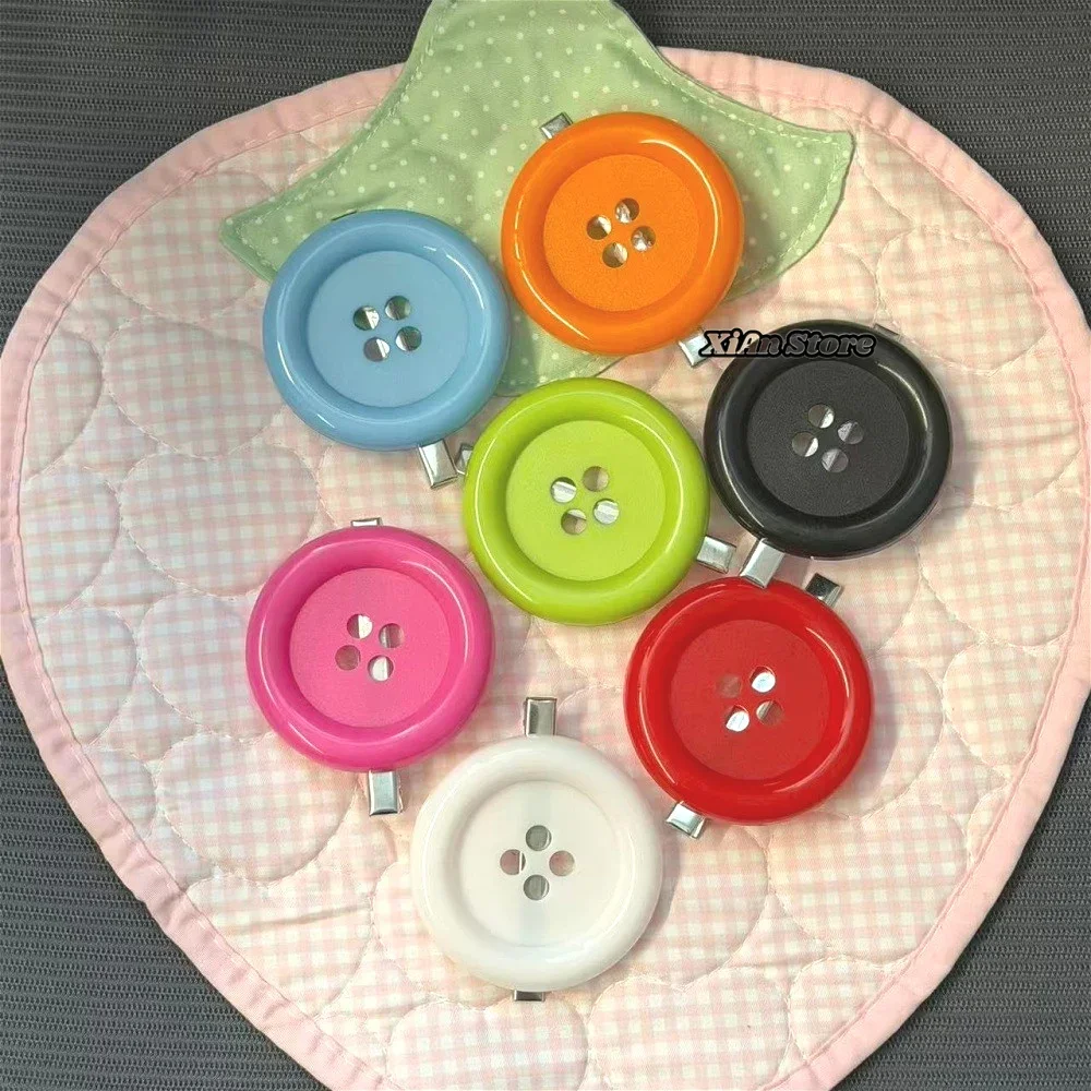 Harajuku Y2K Styles Button Hair Clips Cute Girls Hair Clip 6cm Plastic Button Barettes Clips Party Hair Subcultural Decoration