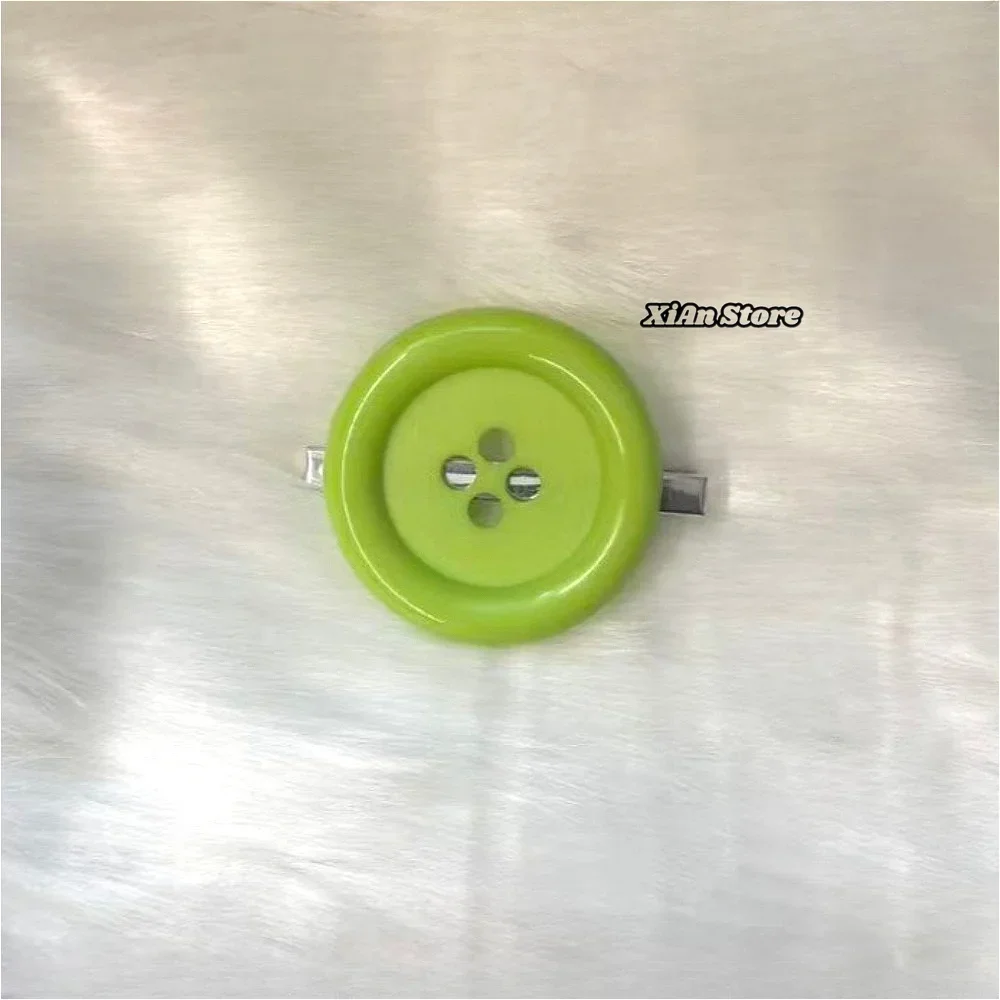 Harajuku Y2K Styles Button Hair Clips Cute Girls Hair Clip 6cm Plastic Button Barettes Clips Party Hair Subcultural Decoration