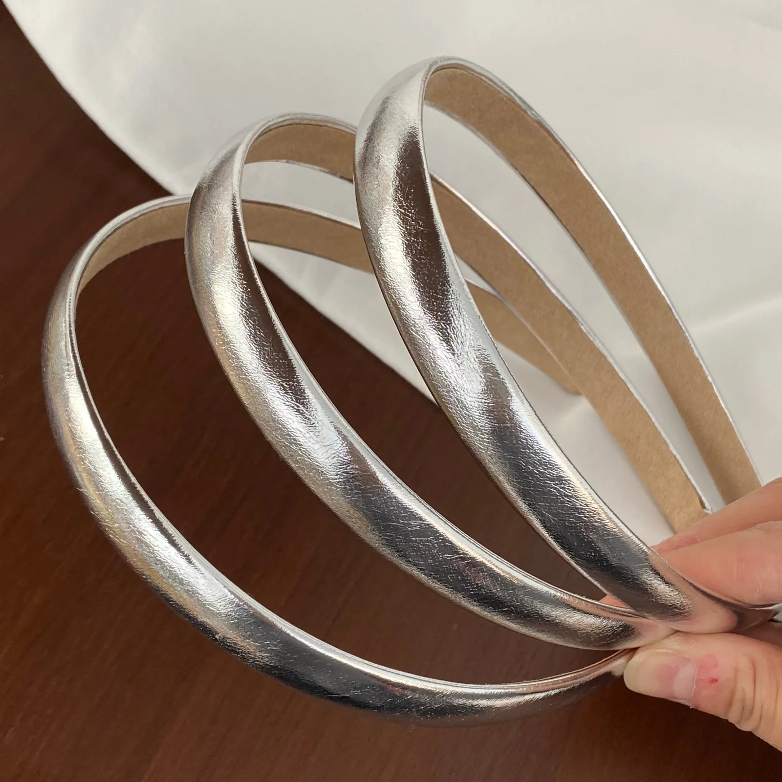 1PC Korean Minimalist Silver Thin Headband, Heighten Cranial Top Fashion Daily Versatile Women Trendy Hair Accessories