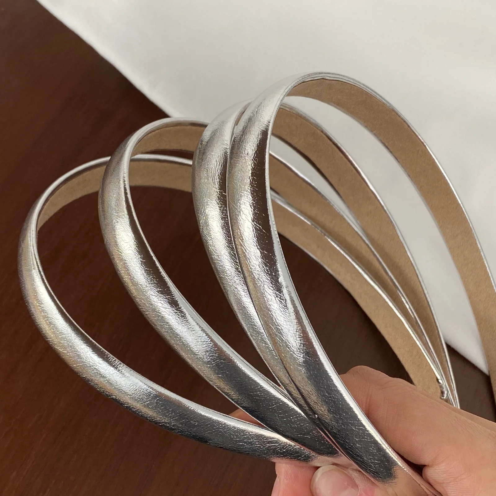 1PC Korean Minimalist Silver Thin Headband, Heighten Cranial Top Fashion Daily Versatile Women Trendy Hair Accessories