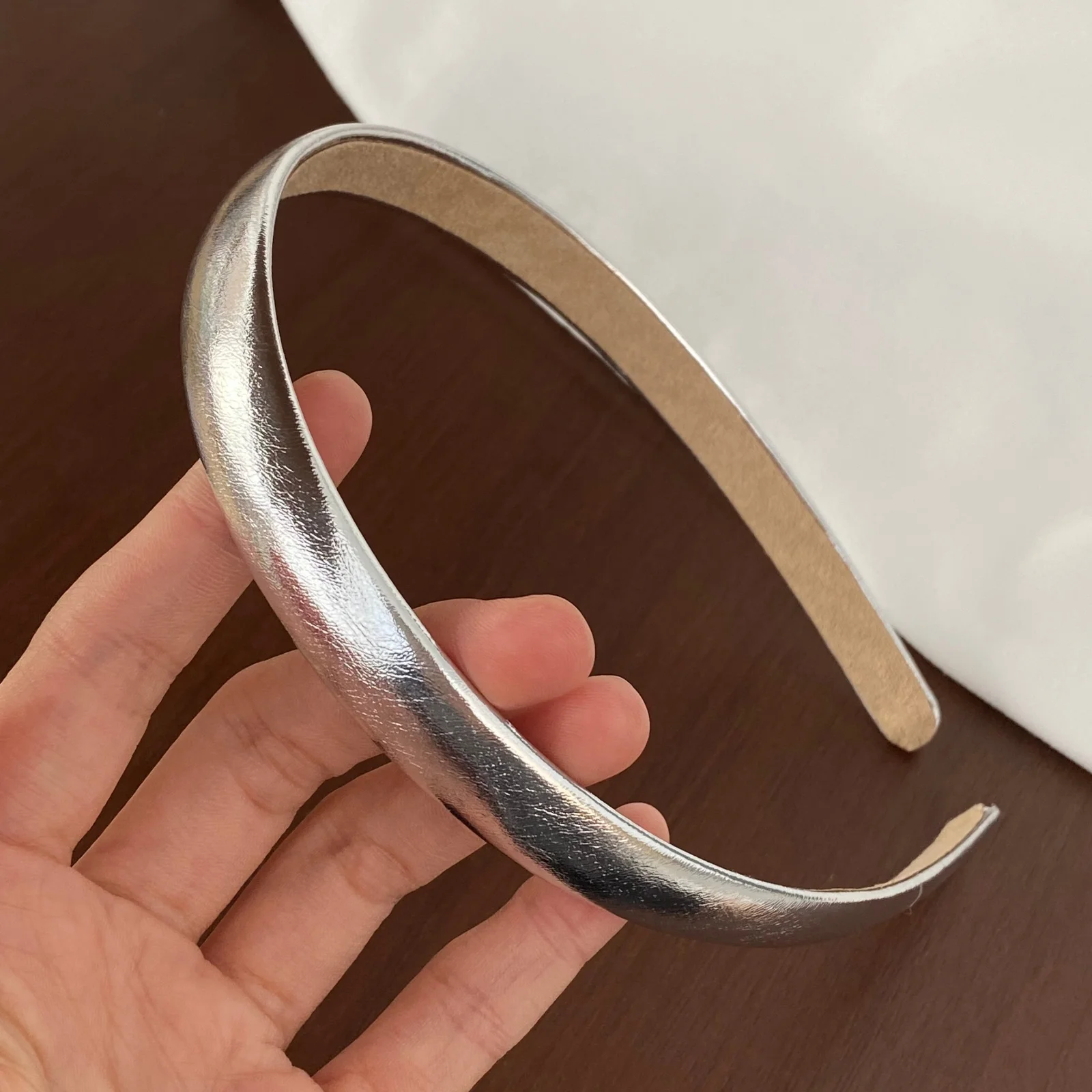 1PC Korean Minimalist Silver Thin Headband, Heighten Cranial Top Fashion Daily Versatile Women Trendy Hair Accessories