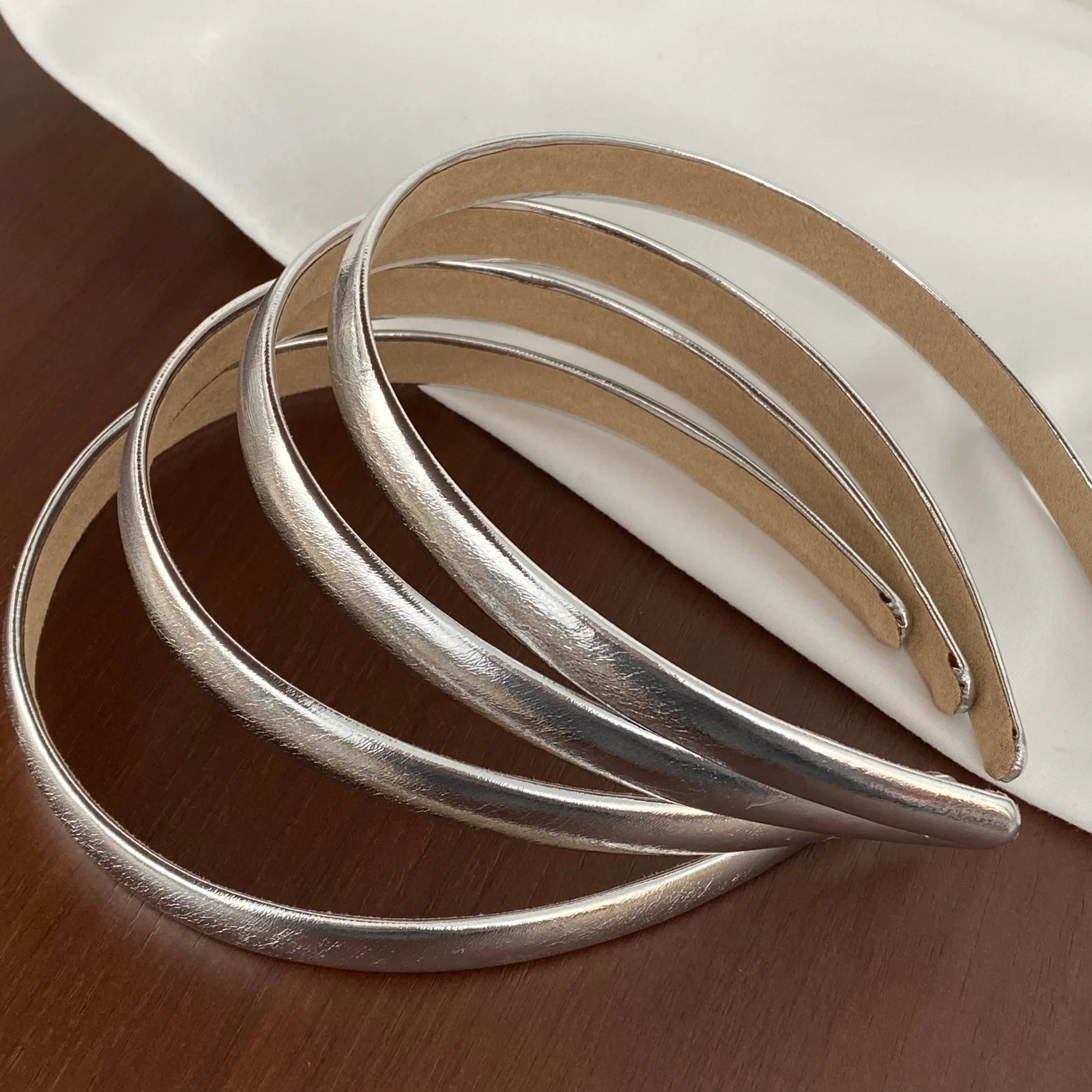 1PC Korean Minimalist Silver Thin Headband, Heighten Cranial Top Fashion Daily Versatile Women Trendy Hair Accessories