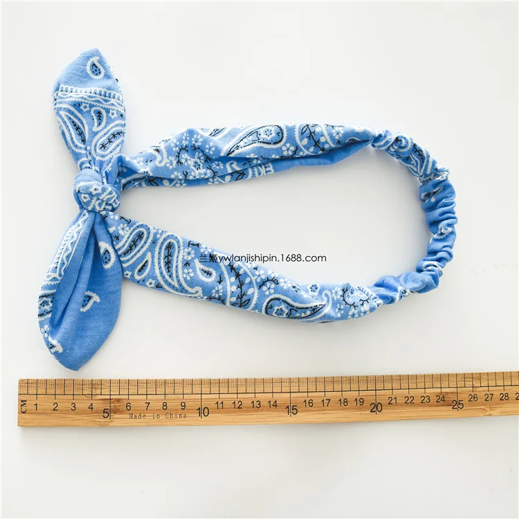 1pcPaisley Print Bow Headbands for Women, Elastic Bandana Style Turban Hairbands, Boho Casual Hair Accessories