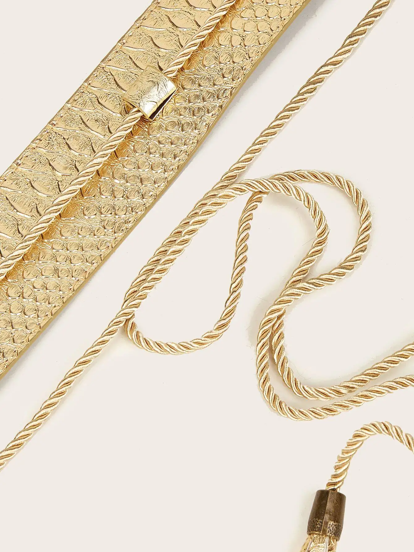 Woman 6cm Wide Faux Leather Rope Tie Belt Embellished Celebrity Belts Python Print Perfect Dress Accessory Gifts 3 size