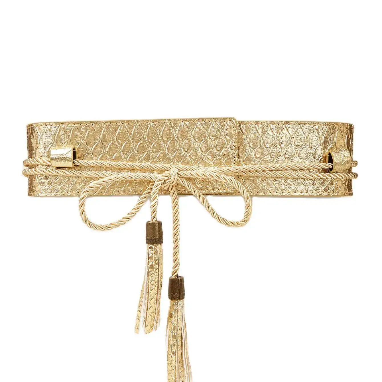 Woman 6cm Wide Faux Leather Rope Tie Belt Embellished Celebrity Belts Python Print Perfect Dress Accessory Gifts 3 size