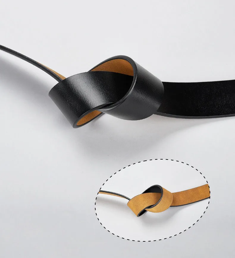 3.8cm Genuine Leather No Buckle Belt, Unisex Cowskin Belt Body, Men's Pin-Free Waist Strap Black Brown for Daily Casual Wear